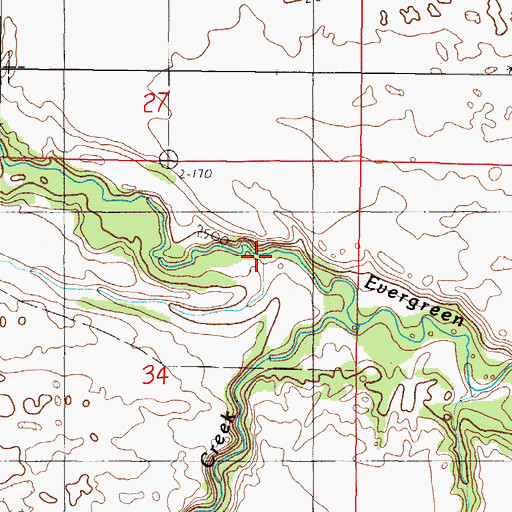 Topographic Map of Dry Creek, NE