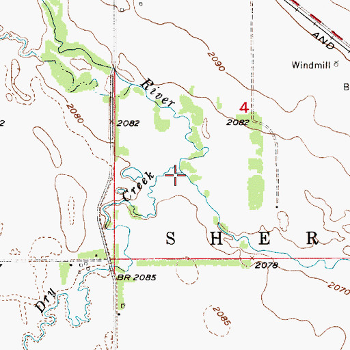 Topographic Map of Dry Creek, NE
