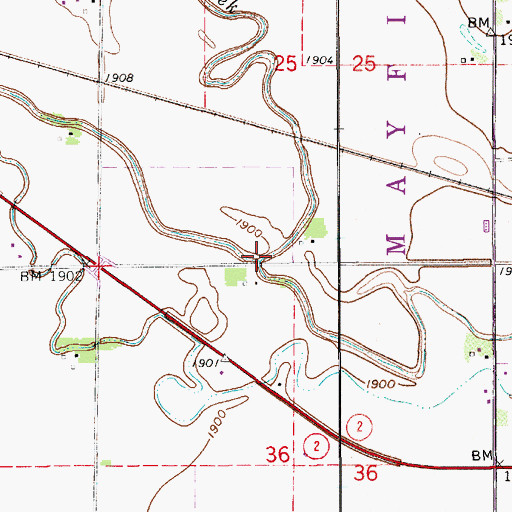 Topographic Map of Dry Creek, NE