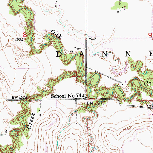 Topographic Map of Dry Creek, NE