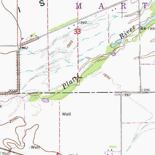 Topographic Map of Dry Creek, NE