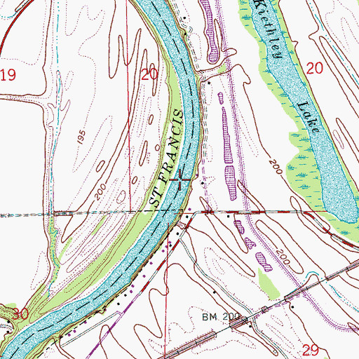 Topographic Map of Bluff Bend, AR