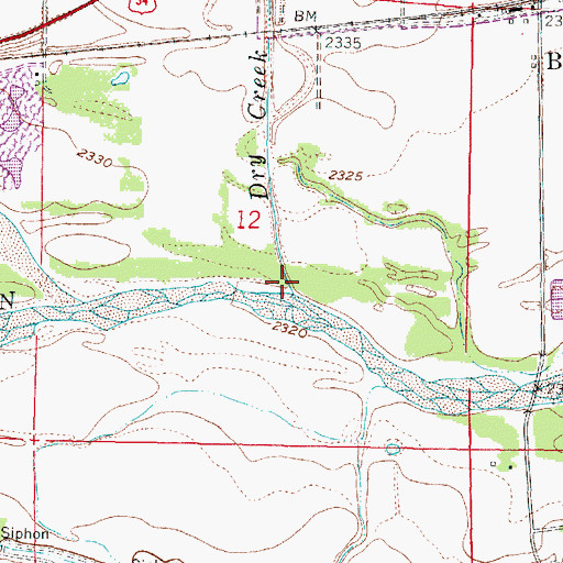 Topographic Map of Dry Creek, NE
