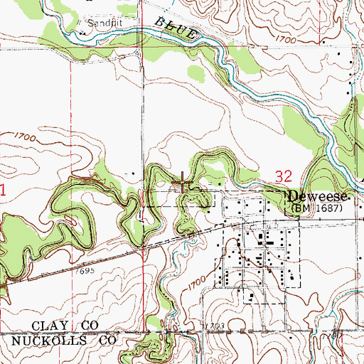Topographic Map of Dry Creek, NE