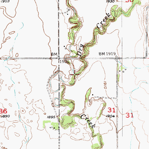 Topographic Map of Dry Creek, NE