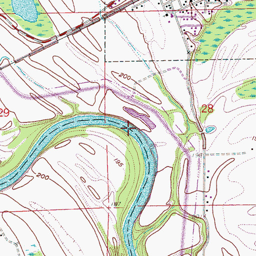 Topographic Map of Booker Bend, AR