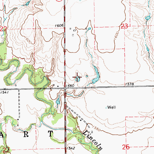 Topographic Map of Dry Creek Cemetery, NE
