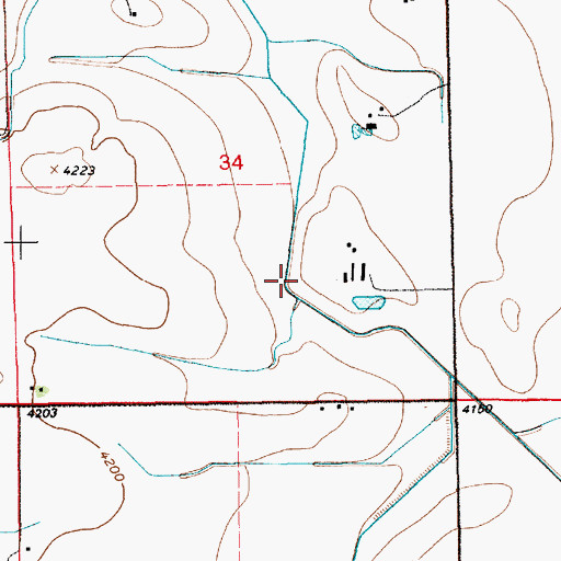Topographic Map of Dry Creek Drain, NE