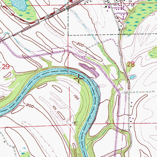 Topographic Map of Bowman Bar, AR