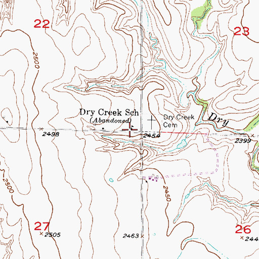 Topographic Map of Dry Creek School, NE