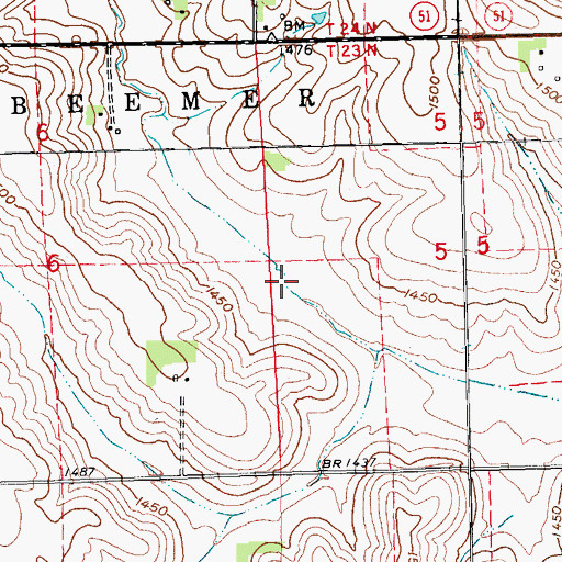 Topographic Map of Dry Ditch, NE