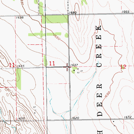 Topographic Map of Dry Hollow School, NE