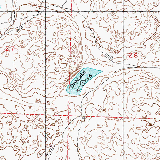 Topographic Map of Dry Lake, NE