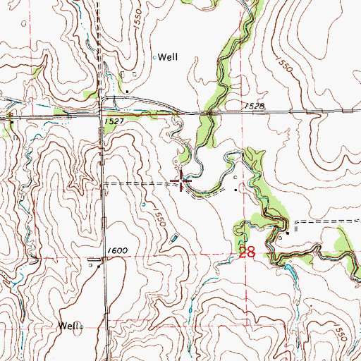 Topographic Map of Dry Run, NE