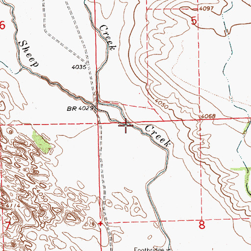 Topographic Map of Dry Sheep Creek, NE