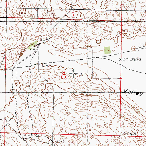 Topographic Map of Dry Valley, NE