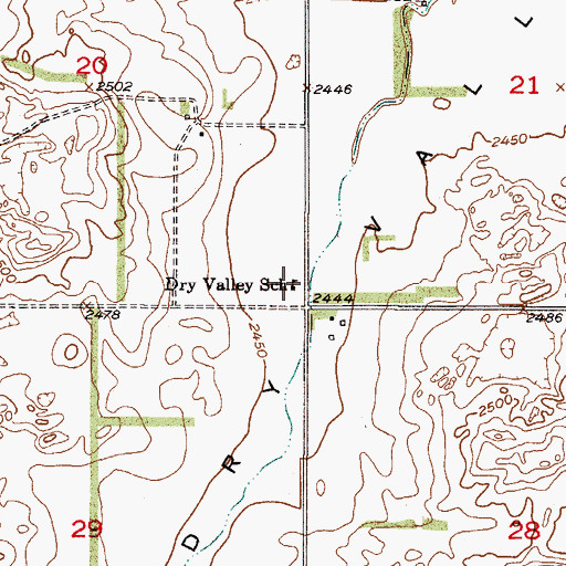 Topographic Map of Dry Valley School, NE