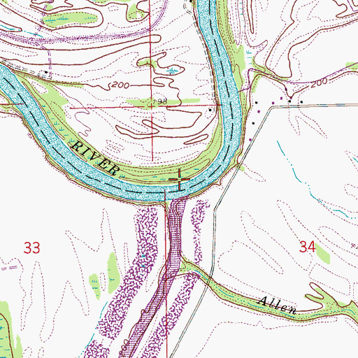 Topographic Map of Collins Bend, AR