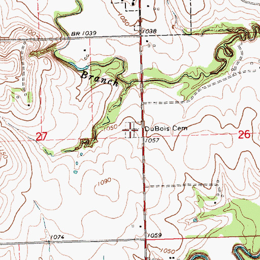 Topographic Map of DuBois Cemetery, NE