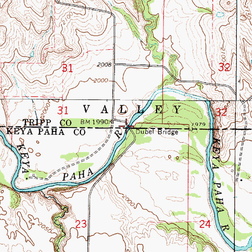 Topographic Map of Dubel Bridge, SD
