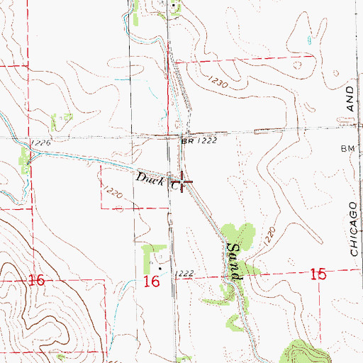 Topographic Map of Duck Creek, NE