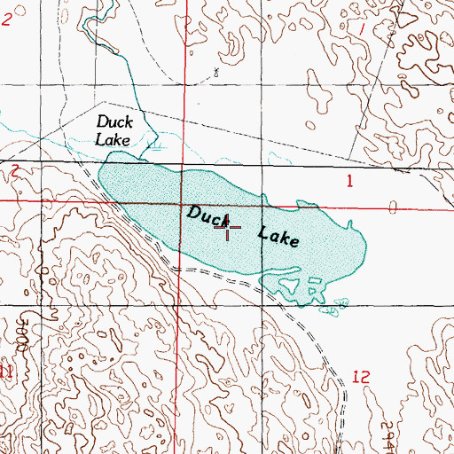 Topographic Map of Duck Lake, NE