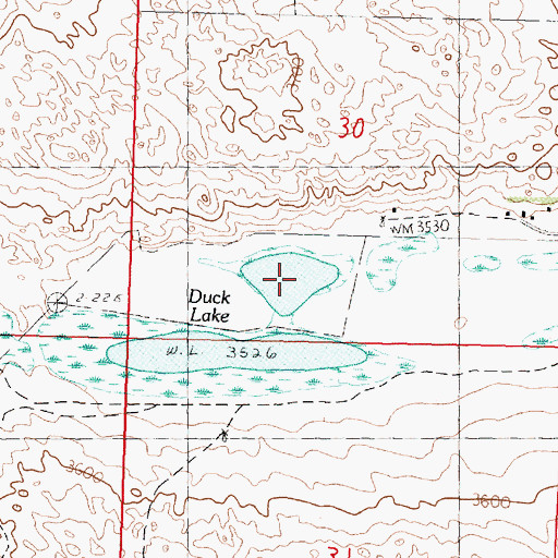 Topographic Map of Duck Lake, NE