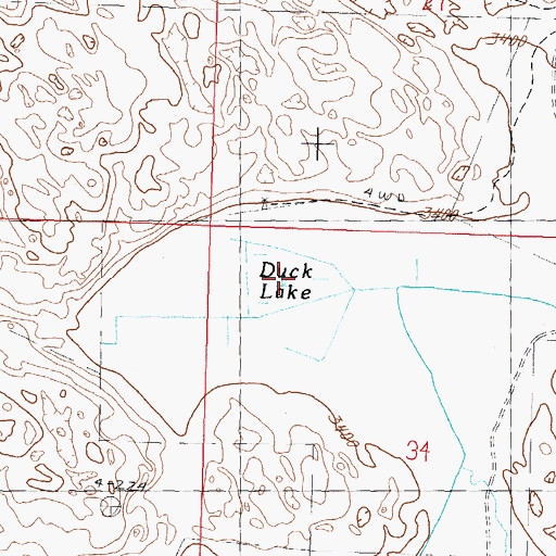 Topographic Map of Duck Lake, NE