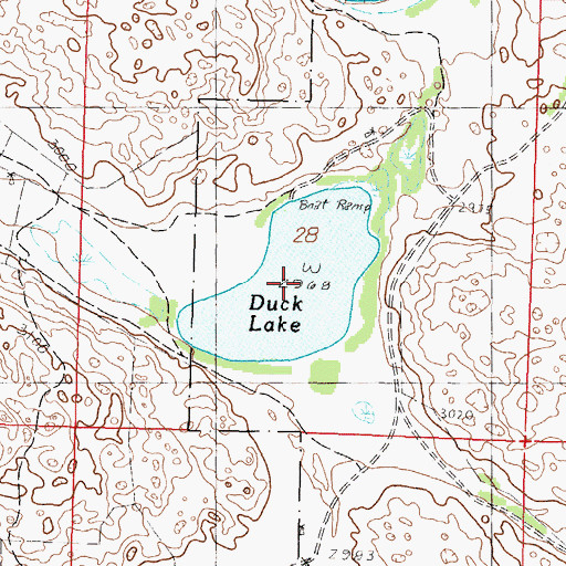 Topographic Map of Duck Lake, NE