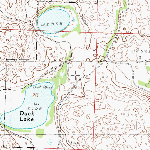 Topographic Map of Duck Lake School, NE
