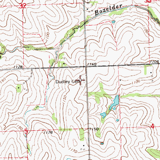 Topographic Map of Dudley Cemetery, NE
