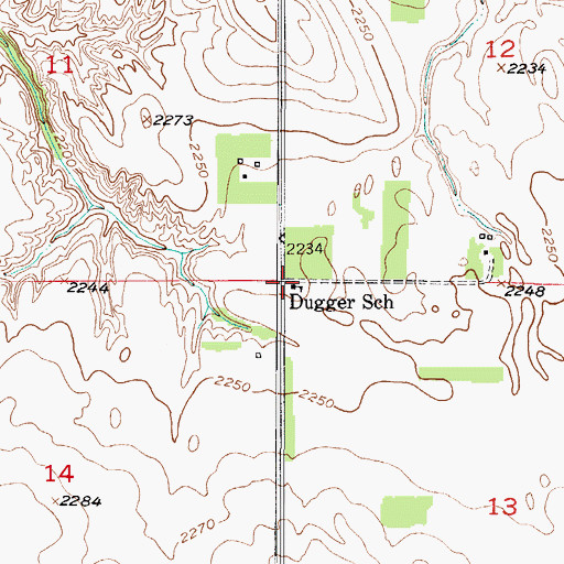 Topographic Map of Dugger School, NE