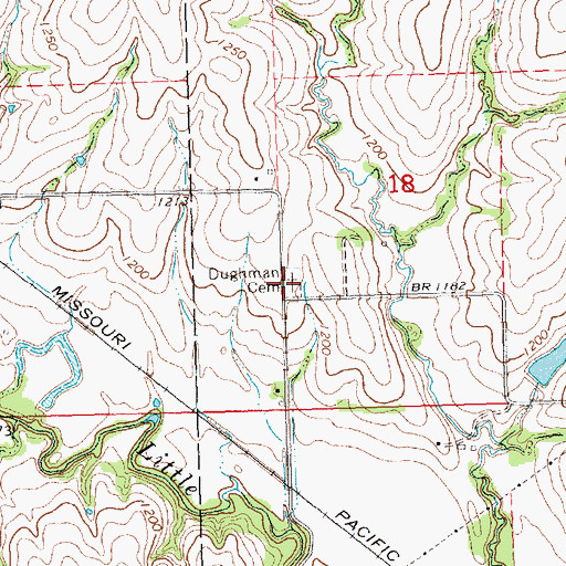 Topographic Map of Dughman Cemetery, NE