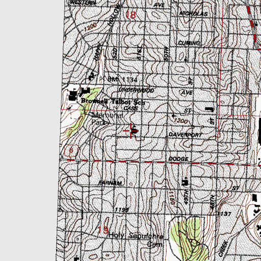 Topographic Map of Dundee Elementary School, NE