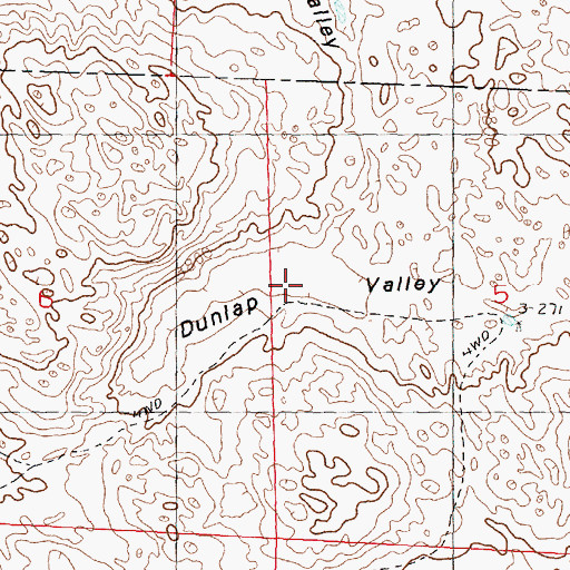 Topographic Map of Dunlap Valley, NE