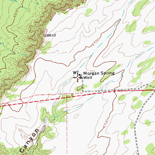 Topographic Map of Morgan Spring Well, AZ
