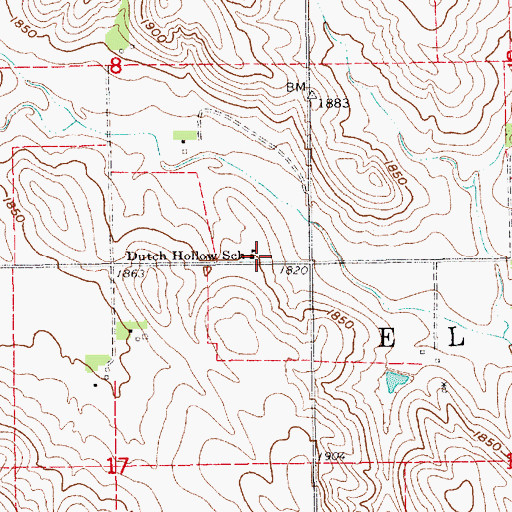 Topographic Map of Dutch Hollow School, NE