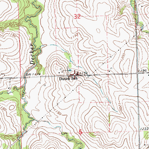Topographic Map of Dutch School (historical), NE