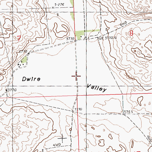 Topographic Map of Dwire Valley, NE