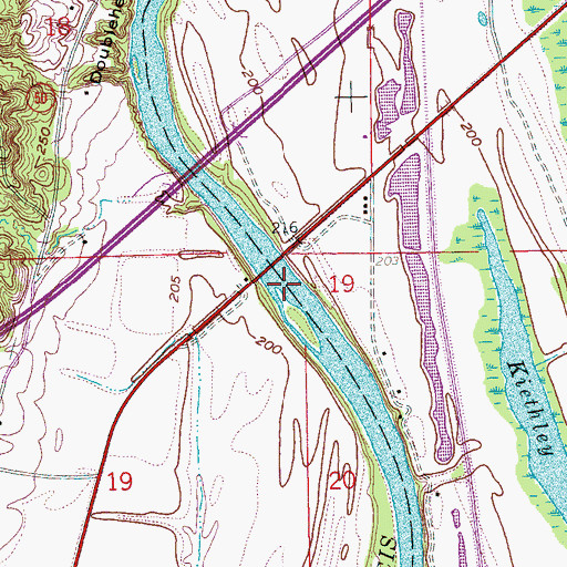 Topographic Map of Gibson Shoal, AR