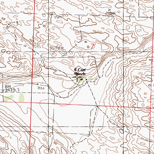 Topographic Map of E Carr Ranch, NE