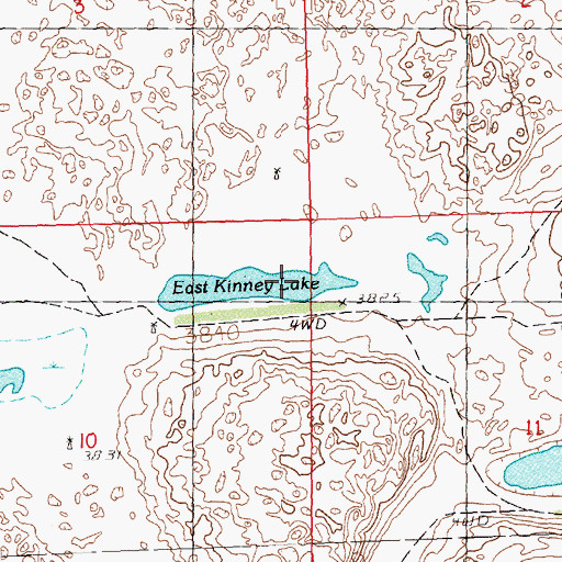 Topographic Map of East Kinney Lake, NE