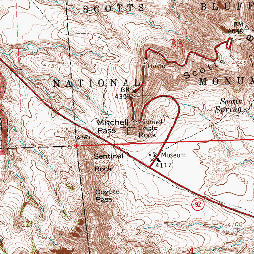 Topographic Map of Eagle Rock, NE