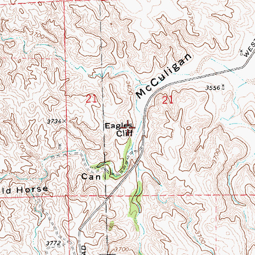 Topographic Map of Eagles Cliff, NE