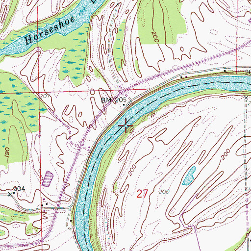 Topographic Map of Hunter Bend, AR