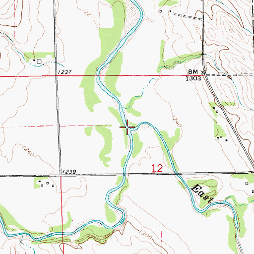 Topographic Map of East Bow Creek, NE