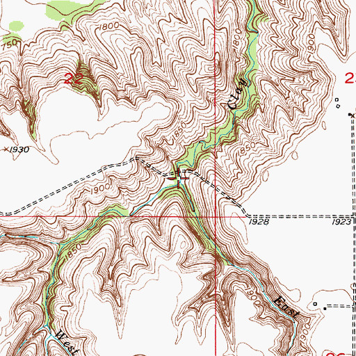 Topographic Map of East Branch Clay Creek, NE