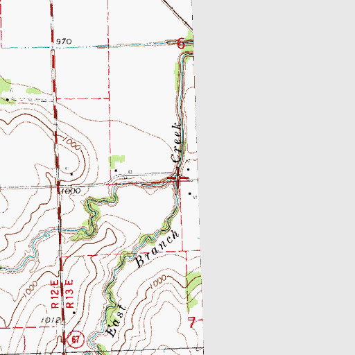 Topographic Map of East Branch Jones Creek, NE