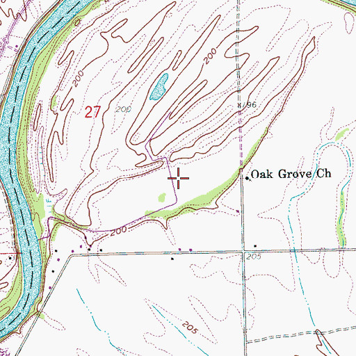 Topographic Map of Hunter Lake (historical), AR