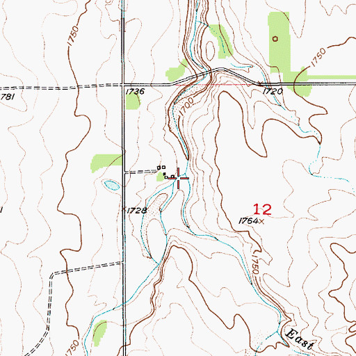 Topographic Map of East Branch Louse Creek, NE